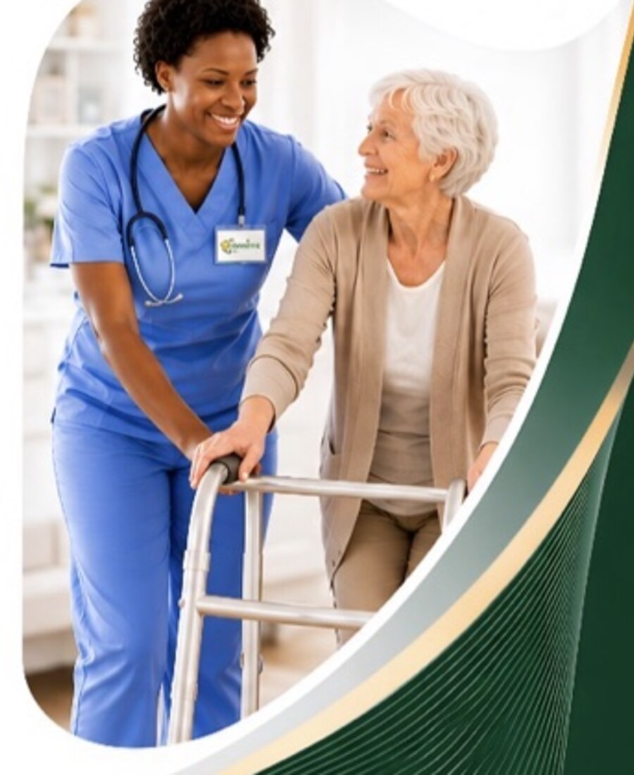 Caregiver providing supportive care at home